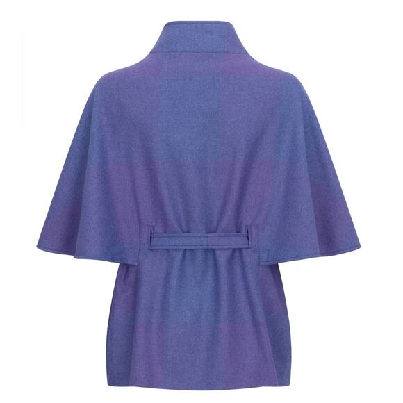 Triona Design Ireland Aoife Irish Tweed Cape Size Small Purple Square Irish Wool - Picture 3 of 15